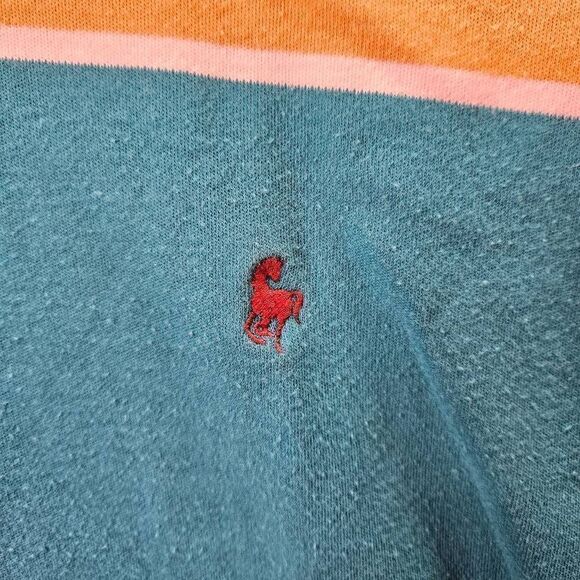 Hunt Club Vintage Striped Polo Shirt Blue Yellow Mens Size L - Picture 2 of 7